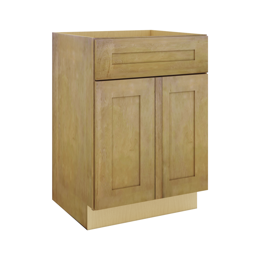 Modernform Cabinet Natural Shaker 24" W X 34 1/2" H X 21" D Sink Base 2 Doors/1 False Front